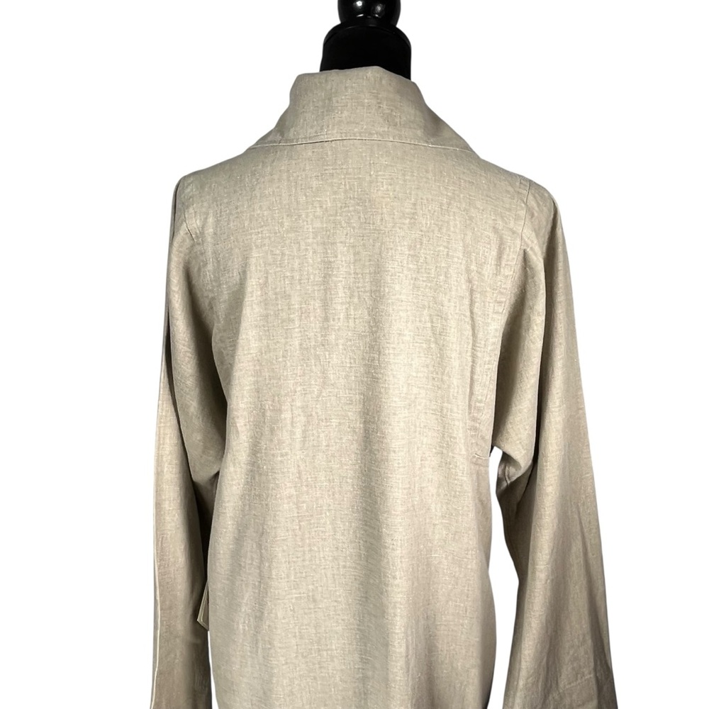 Maralyce Ferree Linen Coat Long Duster Cream Jacket Minimalist Trench Small - Picture 13 of 16
